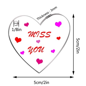 obmwang 60 Pack 2 Inch Acrylic Heart Keychain Blanks for DIY Projects