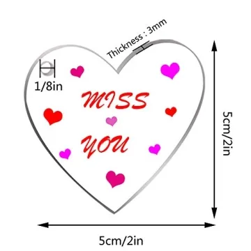 obmwang 60 Pack 2 Inch Acrylic Heart Keychain Blanks for DIY Projects