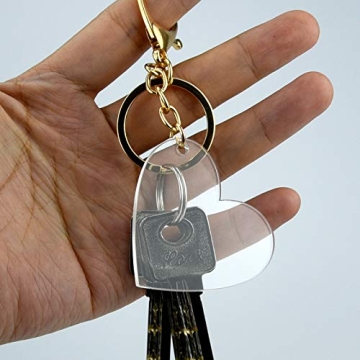 obmwang 60 Pack 2 Inch Acrylic Heart Keychain Blanks for DIY Projects