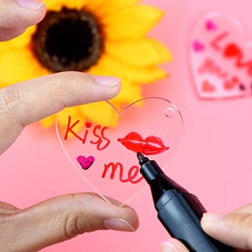 obmwang 60 Pack 2 Inch Acrylic Heart Keychain Blanks for DIY Projects