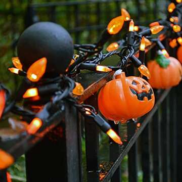 Halloween Lights, 33ft 150 Count Black Wire Incandescent Christmas Mini Lights, 120 V High-voltage U...