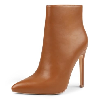 COLETER Women's Brown Stiletto Ankle Boots - Ultimate Comfort & Style