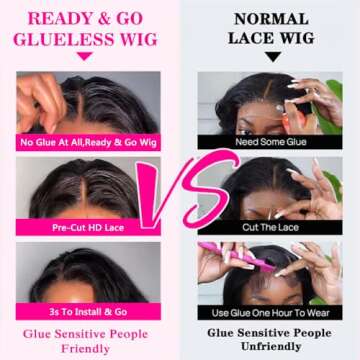 Wear and Go Glueless Wigs Human Hair Pre Plucked Pre Cut Deep Wave Lace Front Wigs for Black Women 180% Density Transparent Closure Wigs Water Wave Wigs Human Hair for Beginners Deep Curly Wig 26Inch