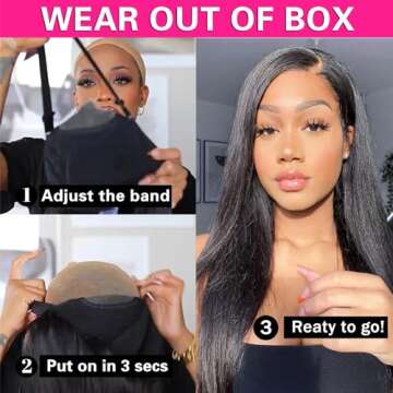 Wear and Go Glueless Wigs Human Hair Pre Plucked Pre Cut Deep Wave Lace Front Wigs for Black Women 180% Density Transparent Closure Wigs Water Wave Wigs Human Hair for Beginners Deep Curly Wig 26Inch