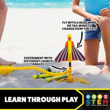 Stomp Rocket Stunt Plane Launcher Toy for Kids - 3 Foam Airplane Toy Soars Over 100 Feet - Unique Tricks & Adjustable Plane Rocket Launcher Stand - Fun Outdoor Toys & Gift for Boys or Girls