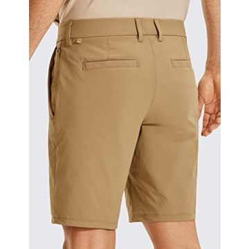 CRZ YOGA Men's 9'' Stretch Golf Shorts - Slim Fit Waterproof