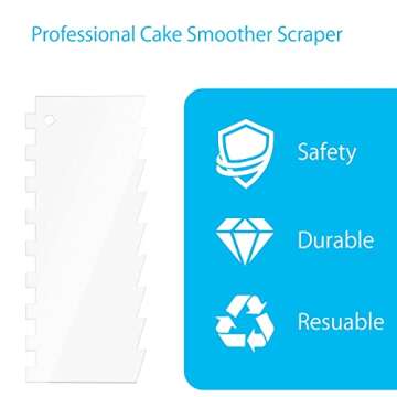 Cake Scraper 6 Pieces Acrylic Cake Smoother Scraper Cake Decorating Comb Icing Smoother Pastry Cutte...