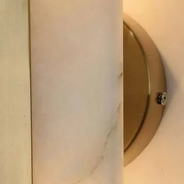 Renter Friendly Indoor Modern Marble Long Strip Wall Sconce Gold White Alabaster Glass Wall Light Bathroom Vanity Linear Wall Lamp For Bedroom Bedside Living Room Hotels Corridor Porch Farmhouse