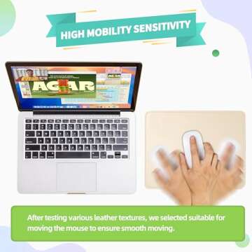 Besezx PU Leather Mouse Pad with Stitched Edge 8x11