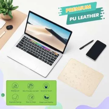 Besezx PU Leather Mouse Pad with Stitched Edge 8x11