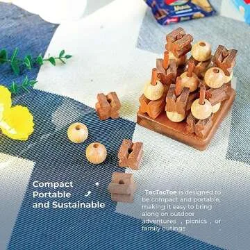 BSIRI Wooden Tic Tac Toe Game - Fun for All Ages