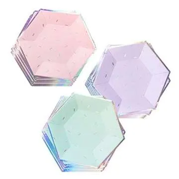 Harlow & Grey Sprinkles - Pastel Small Paper Plates, 18 Plate Multi-Color Pack, Kids Party, Baby Sho...
