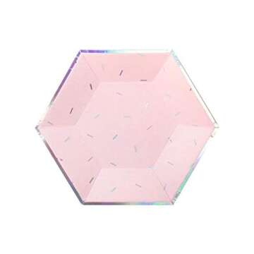 Harlow & Grey Sprinkles - Pastel Small Paper Plates, 18 Plate Multi-Color Pack, Kids Party, Baby Shower or Birthday - Disposable Party Plates (Pastel)