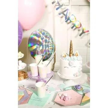 Harlow & Grey Sprinkles - Pastel Small Paper Plates, 18 Plate Multi-Color Pack, Kids Party, Baby Shower or Birthday - Disposable Party Plates (Pastel)