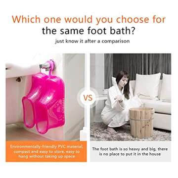 CREAMOON Thermal Massage Foot Bath Shoes,Portable Hook-Type Foot Massage Foot Bath Shoes to Promote Blood Circulation,Containing Bath Powder…