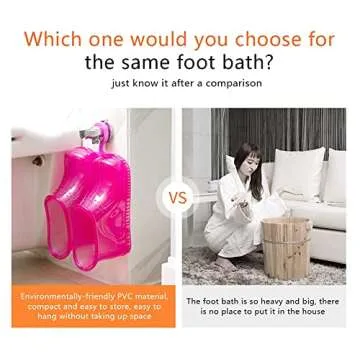CREAMOON Thermal Massage Foot Bath Shoes,Portable Hook-Type Foot Massage Foot Bath Shoes to Promote Blood Circulation,Containing Bath Powder…