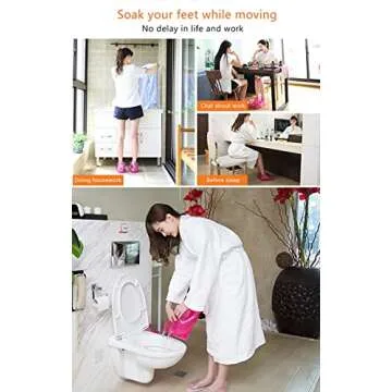 CREAMOON Thermal Massage Foot Bath Shoes,Portable Hook-Type Foot Massage Foot Bath Shoes to Promote Blood Circulation,Containing Bath Powder…