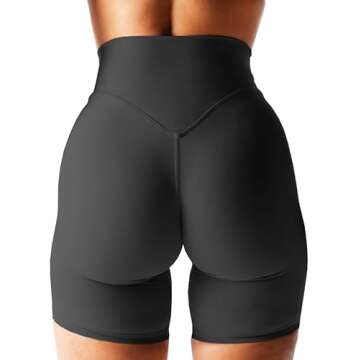Puedizux Women's High Waisted Biker Shorts Cross Waist Workout Yoga Shorts Running Leggings with/no Pocket