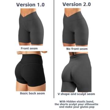Puedizux Women's High Waisted Biker Shorts Cross Waist Workout Yoga Shorts Running Leggings with/no Pocket