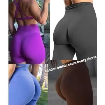 Puedizux Women's High Waisted Biker Shorts Cross Waist Workout Yoga Shorts Running Leggings with/no Pocket