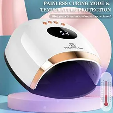 158W Fast Gel LED Nail Light for Gel Polish, Professional Curing with 45 Lamp Beads,UV Nail Dryer with 4 Timer Setting Auto Sensor for Fingernail and Toenail Home Salon Use