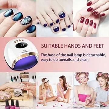 158W Fast Gel LED Nail Light for Gel Polish, Professional Curing with 45 Lamp Beads,UV Nail Dryer with 4 Timer Setting Auto Sensor for Fingernail and Toenail Home Salon Use