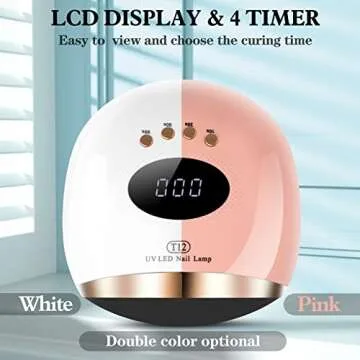 158W Fast Gel LED Nail Light for Gel Polish, Professional Curing with 45 Lamp Beads,UV Nail Dryer with 4 Timer Setting Auto Sensor for Fingernail and Toenail Home Salon Use