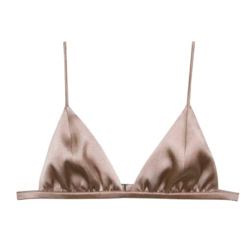Silk Satin Triangle Wireless Bra - Elegant Comfort and Style