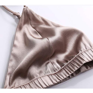 Silk Satin Triangle Wireless Bra - Elegant Comfort and Style
