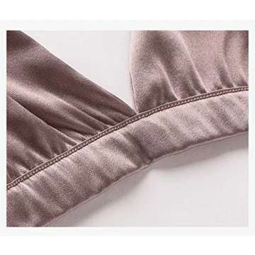 Silk Satin Triangle Wireless Bra - Elegant Comfort and Style