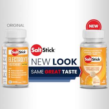 SaltStick Electrolyte FastChews - 60 Orange Chewable Electrolyte Tablets - Salt Tablets for Runners, Sports Nutrition, Electrolyte Chews - 60 Count Bottle