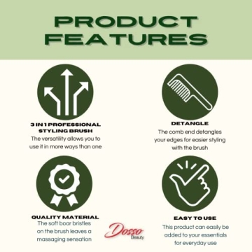 Dosso Beauty 3-in-1 Edge Styling Brush for All Ages