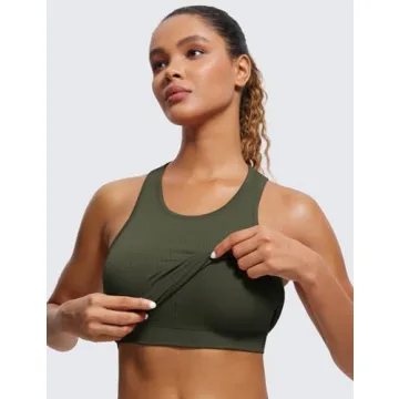 CRZ YOGA Seamless Ribbed Sports Bra for Active Women