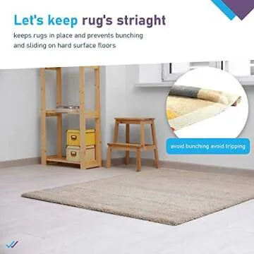 Rug Gripper Non Slip Rug Pad Underlay for Hardwood Floors Supper Grip Thick Padding Adds Cushion Prevents Sliding Size 9 X 12