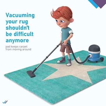 Rug Gripper Non Slip Rug Pad Underlay for Hardwood Floors Supper Grip Thick Padding Adds Cushion Prevents Sliding Size 9 X 12