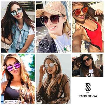 SOJOS Cateye Sunglasses for Women Fashion Mirrored Lens Metal Frame SJ1086 with Silver Frame/Silver ...