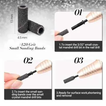MelodySusie 50 Pcs Small Sanding Bands for Nail Art