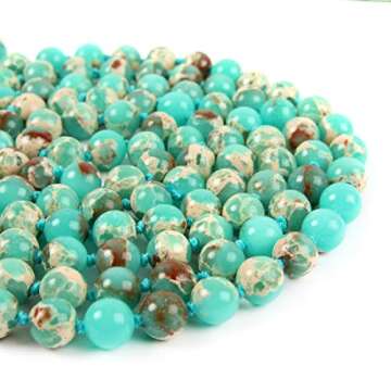RIAH FASHION Bead Strand Versatile 60" Long Wrap Necklace - Handmade Multi Layer Sparkly, Semi Preci...