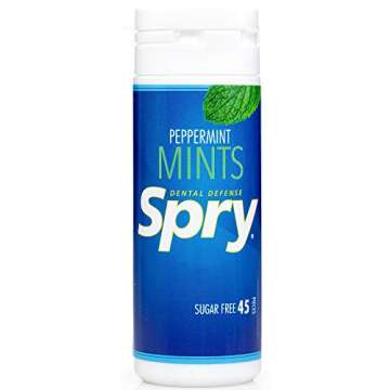 Spry Xylitol Peppermint Sugar Free Candy - Breath Mints That Promote Oral Health, Dry Mouth Mints Th...
