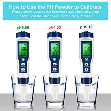 KONVIO NEER 5 in 1 TDS Meter PH Tester, 0.01 High Accuracy Digital PH Meter for Water, PH/TDS/EC/Salt/Temp Tester, PPM Meter Water Tester for Drinking Water, Hydroponics, Plants, Aquarium and Pool