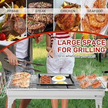 Outvita Portable Charcoal Grill - Stylish Large Outdoor BBQ