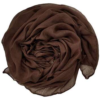 woogwin Women's Cotton Scarves - Soft and Stylish Fashion Wrap Shawl (Coffee)