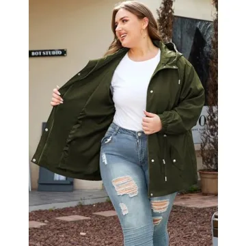 Plus Size Waterproof Rain Jacket with Hood for All Seasons