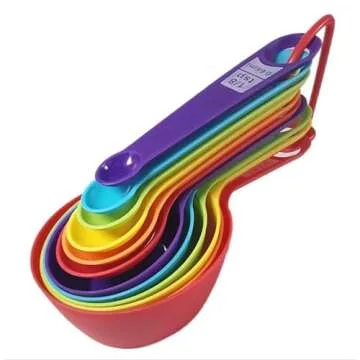 Colorful SUNMVEHOT Measuring Cups & Spoons Set for Kids