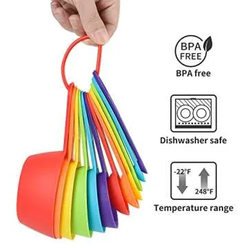 Colorful SUNMVEHOT Measuring Cups & Spoons Set for Kids