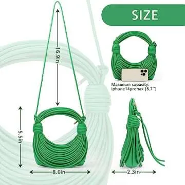 GOKTOW Knotted Woven Handbag - Stylish Green Leather Clutch for Women