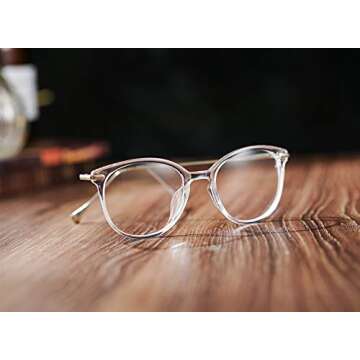 COASION Vintage Round Clear Glasses for Stylish Protection