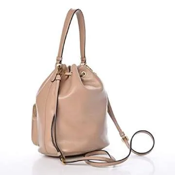 Prada Beige Glace Bucket Crossbody Bag - Chic & Elegant