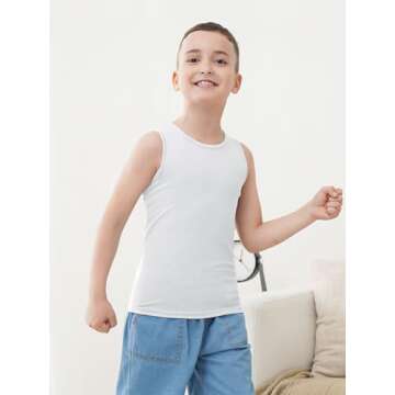 Gnodio Boys Tank Tops - 5 Pack Cotton Sleeveless Undershirts
