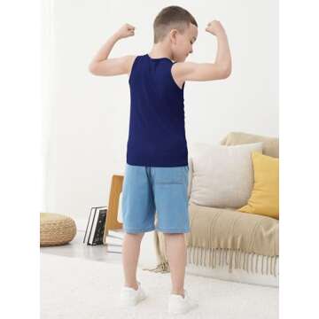 Gnodio Boys Tank Tops - 5 Pack Cotton Sleeveless Undershirts